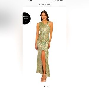 Adrianna Papal long dress with slit up the side. wedding appropriate.